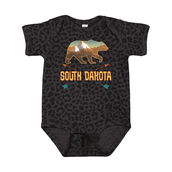 Inktastic South Dakota Vacation Bear Silhouette Boys or Girls Baby Bodysuit