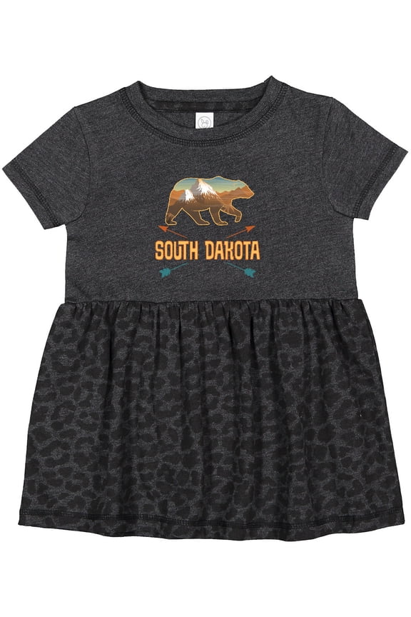 South Dakota Vacation Bear Silhouette Girls Baby Dress