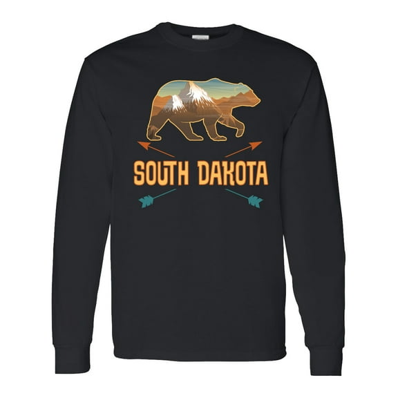 Inktastic South Dakota Vacation Bear Silhouette Long Sleeve T-Shirt