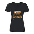 thumbnail image 1 of Inktastic South Dakota Vacation Bear Silhouette Women's V-Neck T-Shirt, 1 of 5
