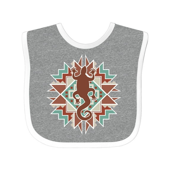 Inktastic Southwestern Native Pattern Lizard Boys or Girls Baby Bib