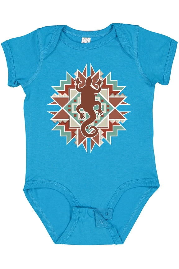Southwestern Native Pattern Lizard Boys or Girls Baby Bodysuit
