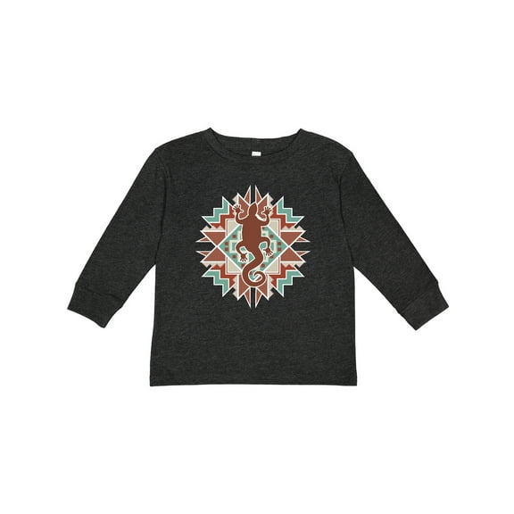 Inktastic Southwestern Native Pattern Lizard Boys or Girls Long Sleeve Toddler T-Shirt