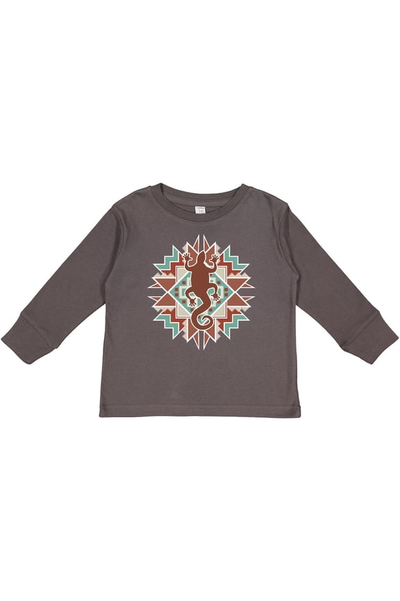 Southwestern Native Pattern Lizard Boys or Girls Long Sleeve Toddler T-Shirt