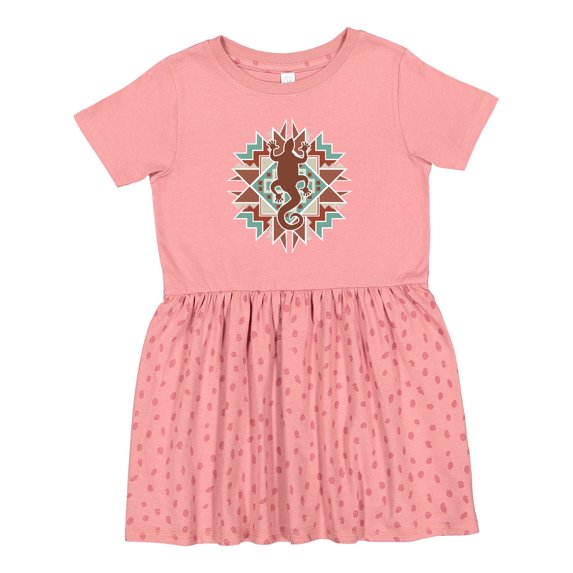 Inktastic Southwestern Native Pattern Lizard Girls Toddler Dress