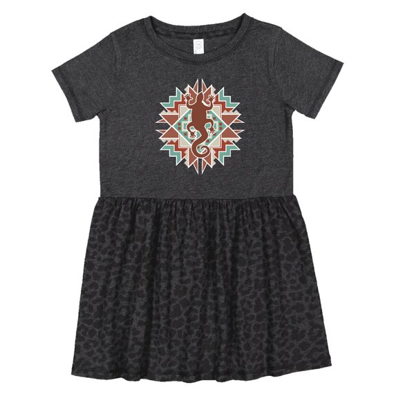 Inktastic Southwestern Native Pattern Lizard Girls Toddler Dress