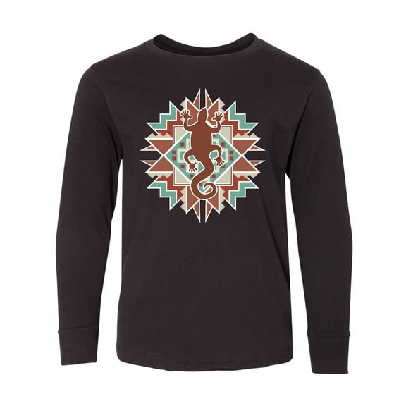 Inktastic Southwestern Native Pattern Lizard Long Sleeve Youth T-Shirt