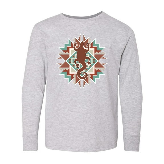 Inktastic Southwestern Native Pattern Lizard Long Sleeve Youth T-Shirt