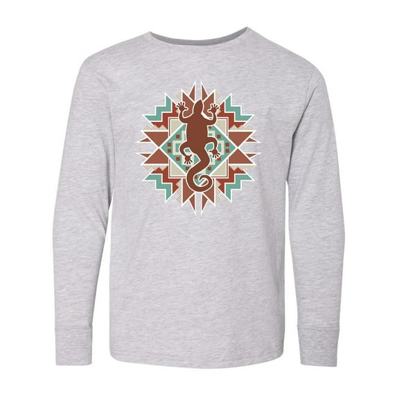 Inktastic Southwestern Native Pattern Lizard Long Sleeve Youth T-Shirt