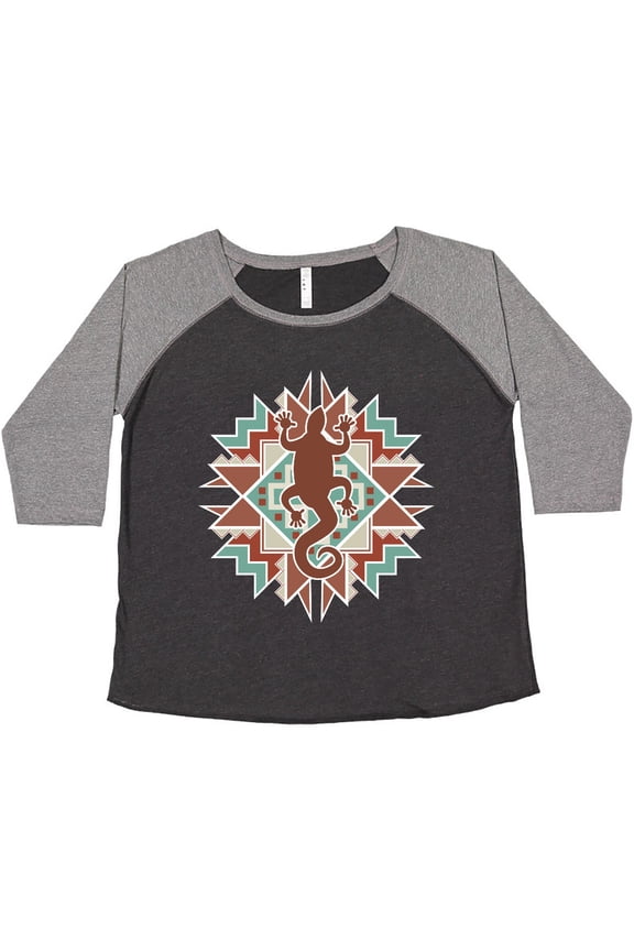Southwestern Native Pattern Lizard Women's Plus Size T-Shirt