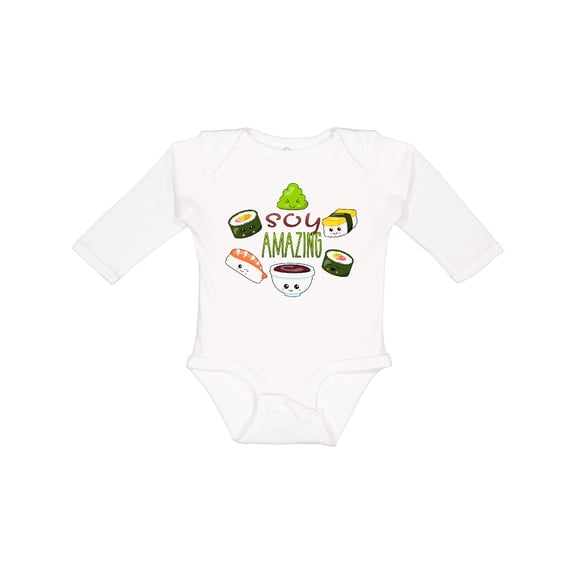 Inktastic Soy Amazing Cute Sushi and Wasabi Boys or Girls Long Sleeve Baby Bodysuit