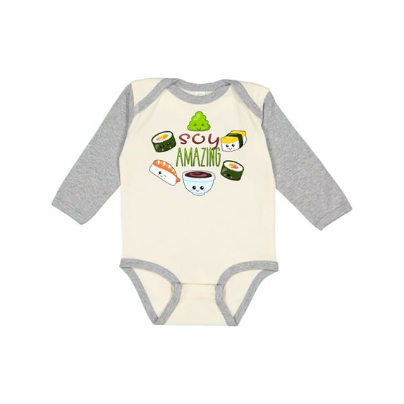 Inktastic Soy Amazing Cute Sushi and Wasabi Boys or Girls Long Sleeve Baby Bodysuit