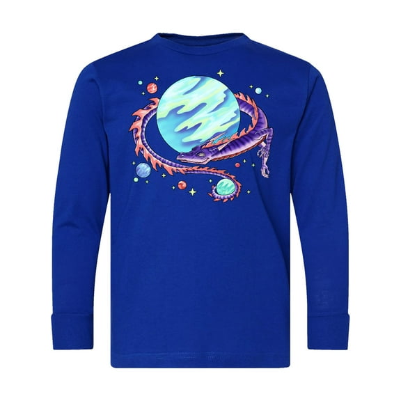 Inktastic Space Dragon and Planet Long Sleeve Youth T-Shirt