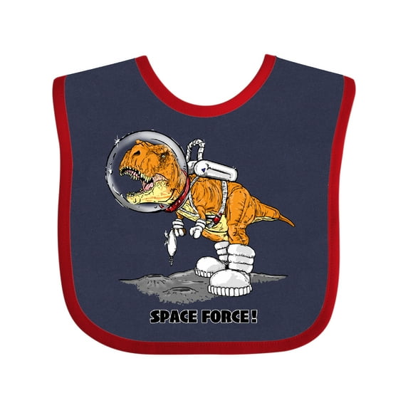 Inktastic Space Force Dinosaur Astronaut Boys or Girls Baby Bib