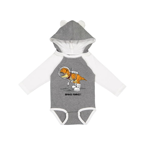 Inktastic Space Force Dinosaur Astronaut Boys or Girls Long Sleeve Baby Bodysuit