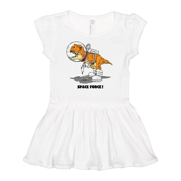 Inktastic Space Force Dinosaur Astronaut Girls Baby Dress