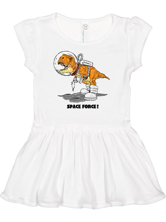 Space Force Dinosaur Astronaut Girls Baby Dress