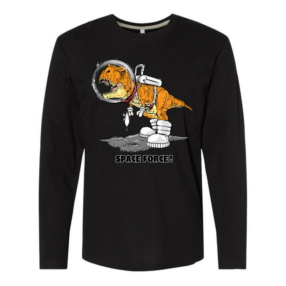 Inktastic Space Force Dinosaur Astronaut Long Sleeve T-Shirt
