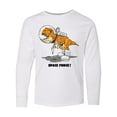 thumbnail image 1 of Inktastic Space Force Dinosaur Astronaut Long Sleeve Youth T-Shirt, 1 of 5