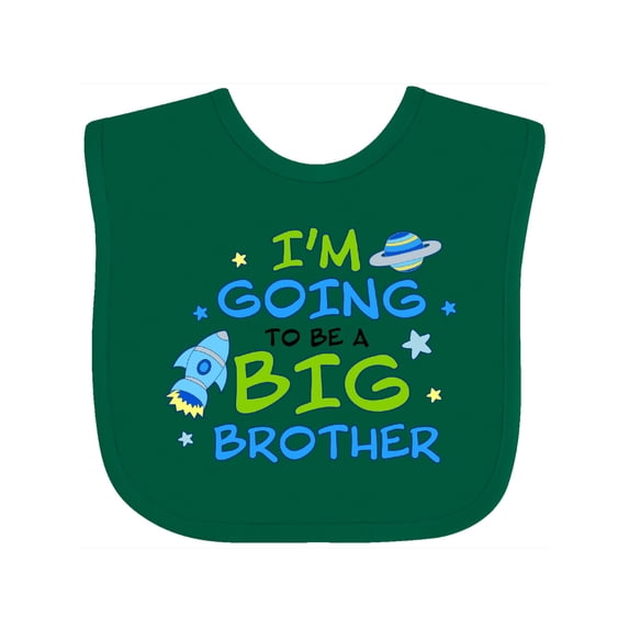 Inktastic Space Im Going To Be a Big Brother Boys Baby Bib