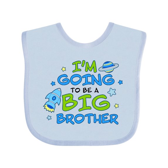Inktastic Space Im Going To Be a Big Brother Boys Baby Bib