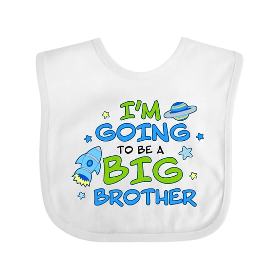 Inktastic Space Im Going To Be a Big Brother Boys Baby Bib
