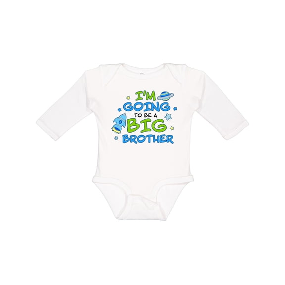 Inktastic Space Im Going To Be a Big Brother Boys Long Sleeve Baby Bodysuit