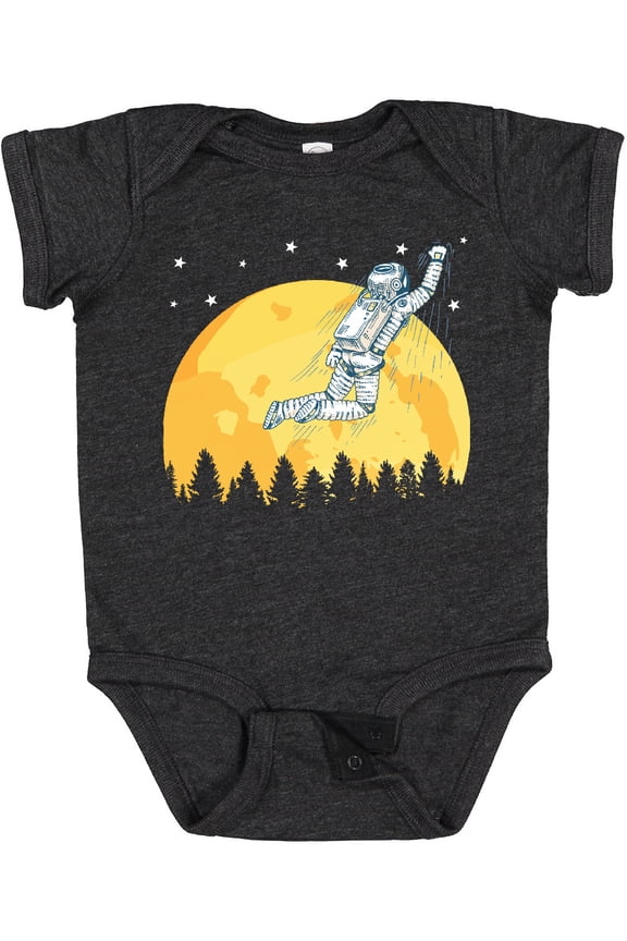 Space Outerspace Moon and Astronaut Boys or Girls Baby Bodysuit