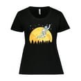thumbnail image 1 of Inktastic Space Outerspace Moon and Astronaut Women's Plus Size T-Shirt, 1 of 5