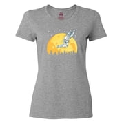 Inktastic Space Outerspace Moon and Astronaut Womens T-Shirt