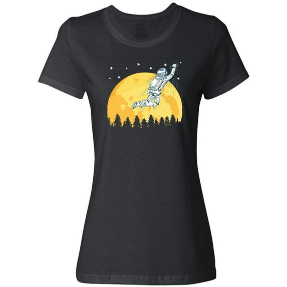 Inktastic Space Outerspace Moon and Astronaut Women's T-Shirt