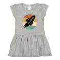 thumbnail image 1 of Inktastic Space Rocket Retro Sunset Girls Toddler Dress, 1 of 5