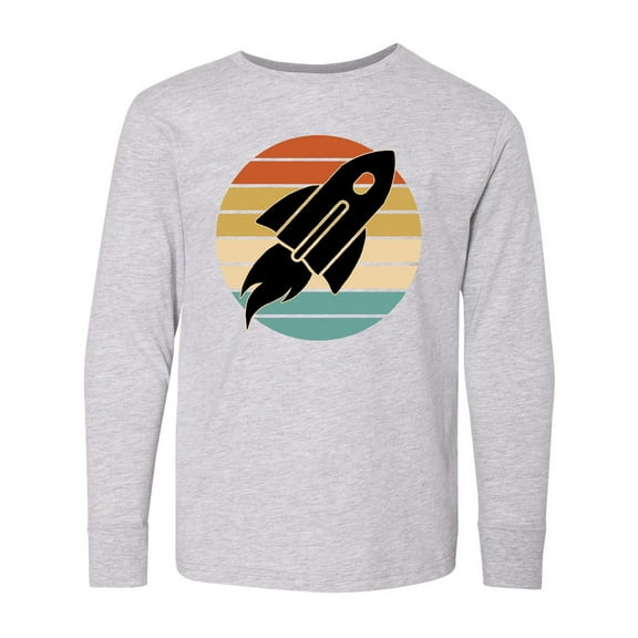 Inktastic Space Rocket Retro Sunset Long Sleeve Youth T-Shirt