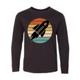 thumbnail image 1 of Inktastic Space Rocket Retro Sunset Long Sleeve Youth T-Shirt, 1 of 5