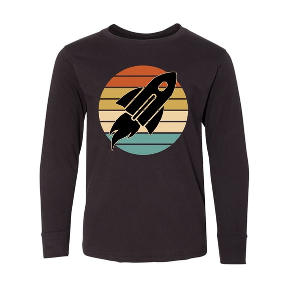 Inktastic Space Rocket Retro Sunset Long Sleeve Youth T-Shirt