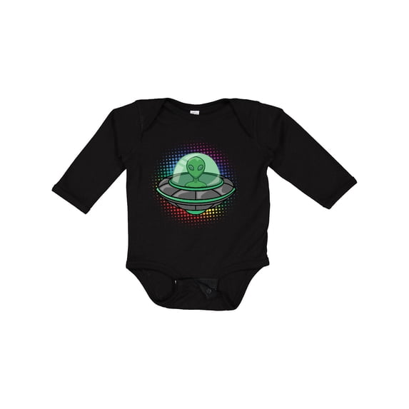 Inktastic Spaceship Funny Alien Outer Space Boys or Girls Long Sleeve Baby Bodysuit