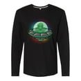 thumbnail image 1 of Inktastic Spaceship Funny Alien Outer Space Long Sleeve T-Shirt, 1 of 5