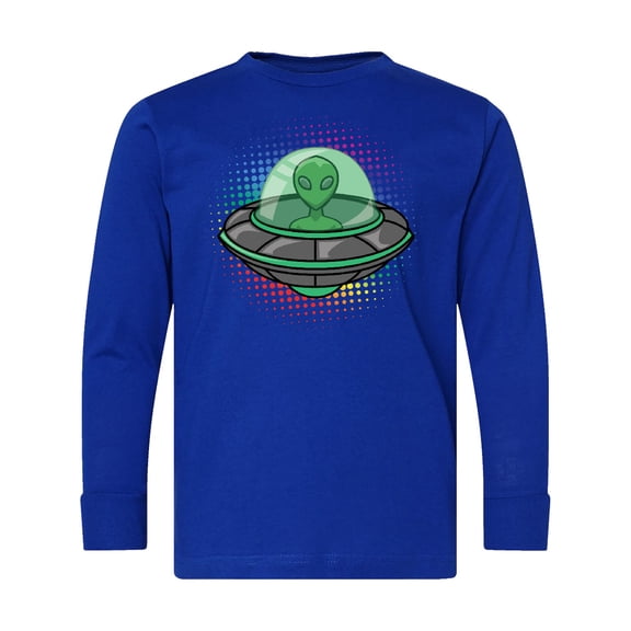 Inktastic Spaceship Funny Alien Outer Space Long Sleeve Youth T-Shirt