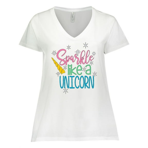 Inktastic Sparkle Like a Unicorn Women's Plus Size V-Neck T-Shirt