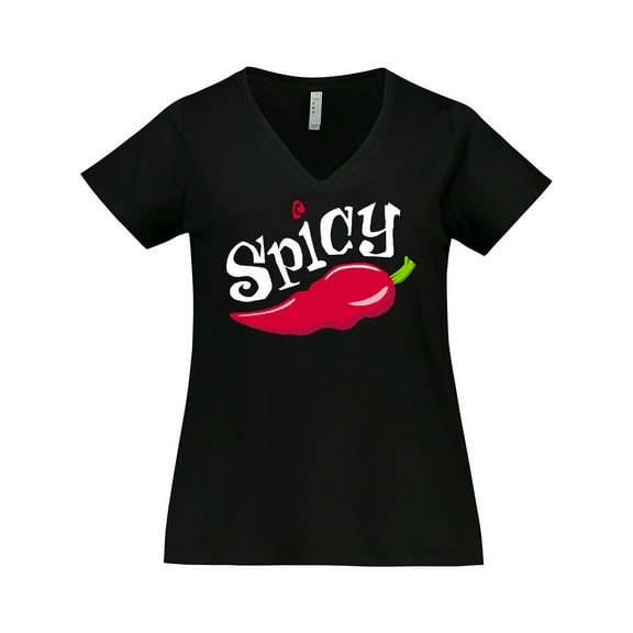 Inktastic Spicy hot chili pepper Women's Plus Size V-Neck T-Shirt