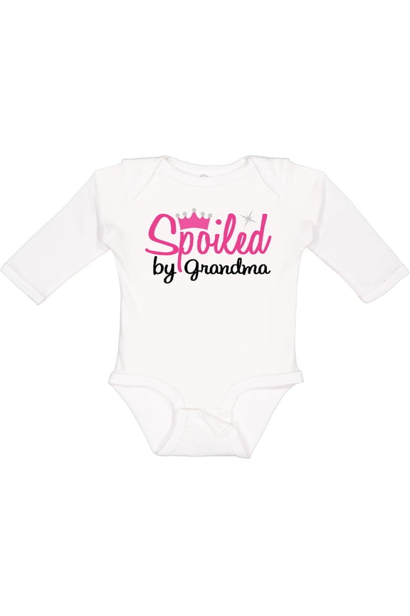 Spoiled By Grandma Girls Long Sleeve Baby Bodysuit