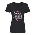 thumbnail image 1 of Inktastic Spoiling Nana Women's V-Neck T-Shirt, 1 of 5