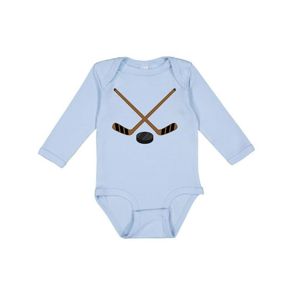 Inktastic Sports Hockey Sticks Boys or Girls Long Sleeve Baby Bodysuit