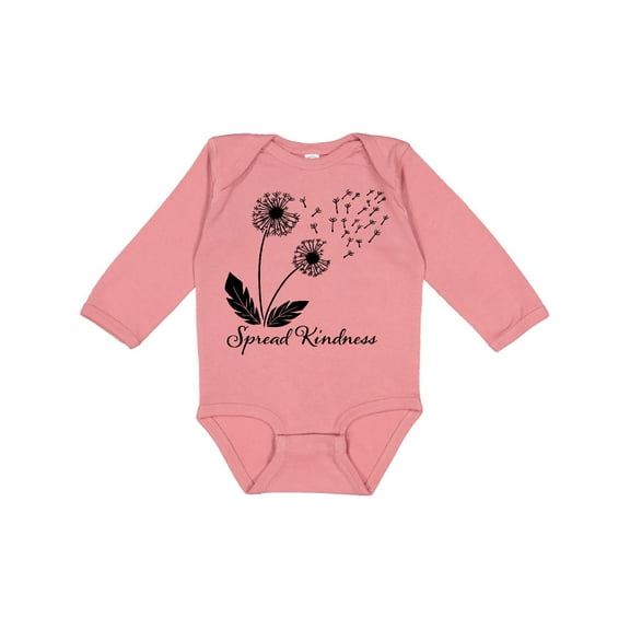 Inktastic Spread Kindness Dandelion Boys or Girls Long Sleeve Baby Bodysuit