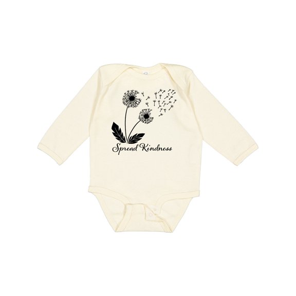 Inktastic Spread Kindness Dandelion Boys or Girls Long Sleeve Baby Bodysuit
