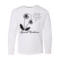 thumbnail image 1 of Inktastic Spread Kindness Dandelion Long Sleeve Youth T-Shirt, 1 of 5