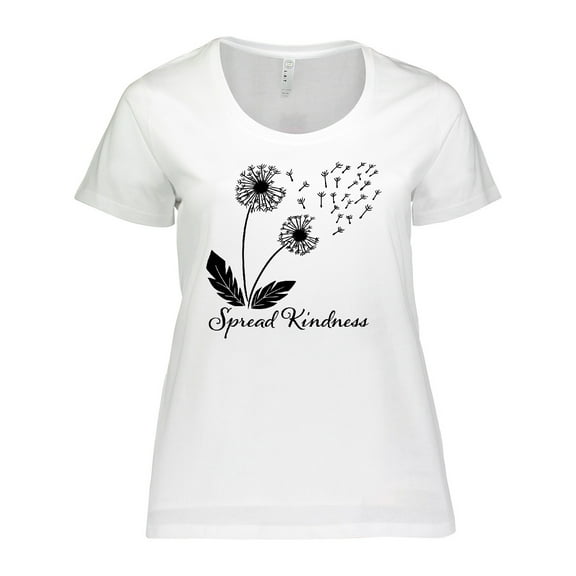 Inktastic Spread Kindness Dandelion Women's Plus Size T-Shirt