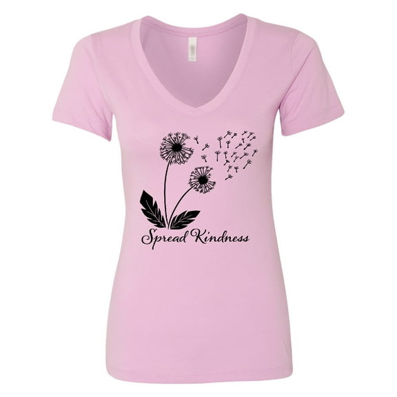 Inktastic Spread Kindness Dandelion Women's V-Neck T-Shirt