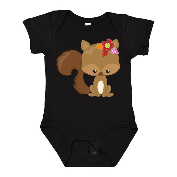 Inktastic Spring Animals, Cute Squirrel, Colorful Flowers Boys or Girls Baby Bodysuit