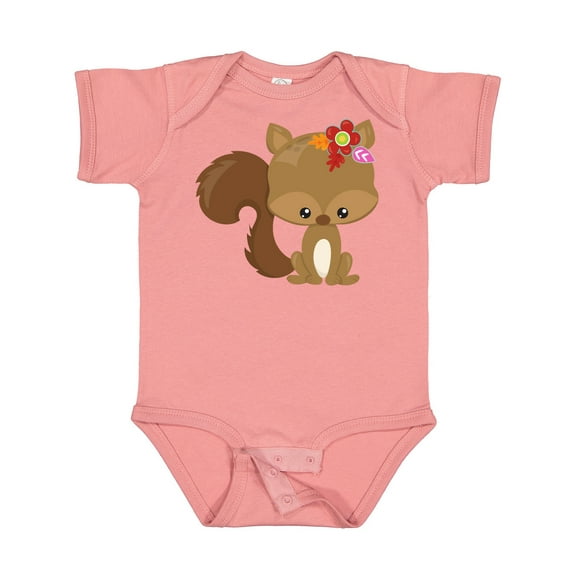 Inktastic Spring Animals, Cute Squirrel, Colorful Flowers Boys or Girls Baby Bodysuit